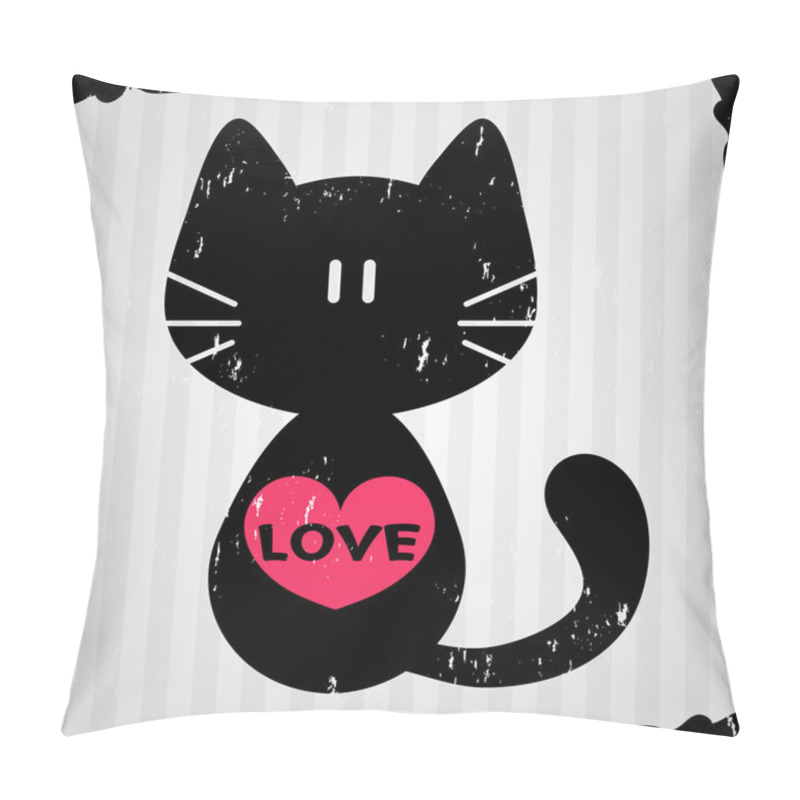 Personality  Valentine Card With Cat Pillow Covers