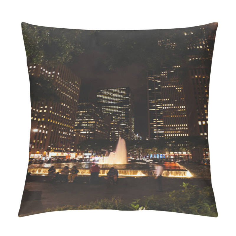 Personality  NEW YORK, USA - OCTOBER 8, 2018: Urban Scene With New York City At Night, Usa Pillow Covers