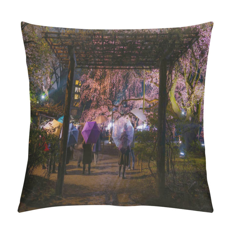 Personality  Weeping Cherry Tree In Full Bloom Of Rikugien Pillow Covers