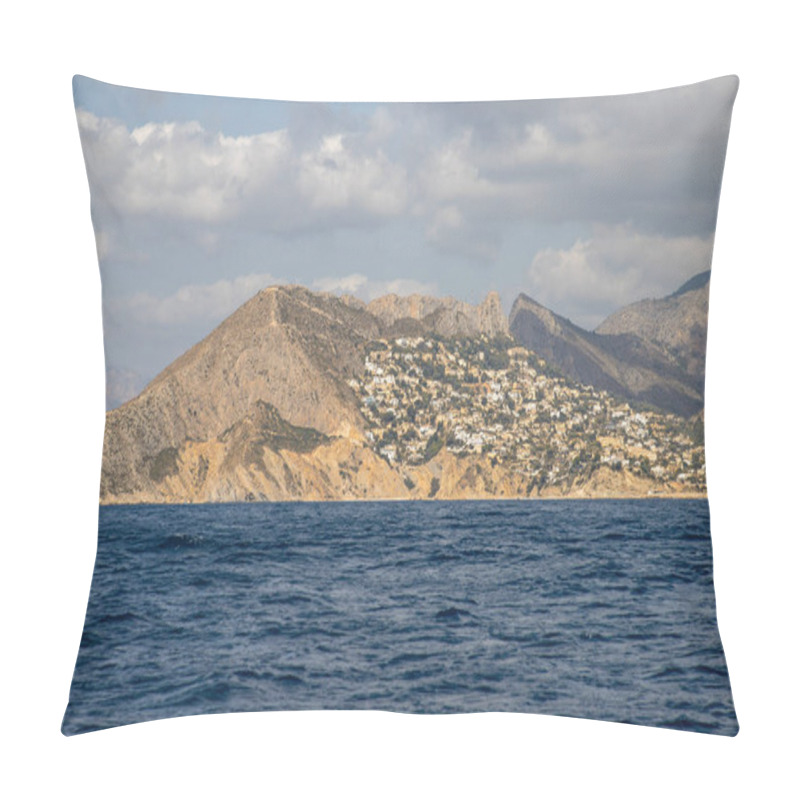 Personality  Urbanization At The Foot Of The Mountain In Calpe, Views From Th Pillow Covers