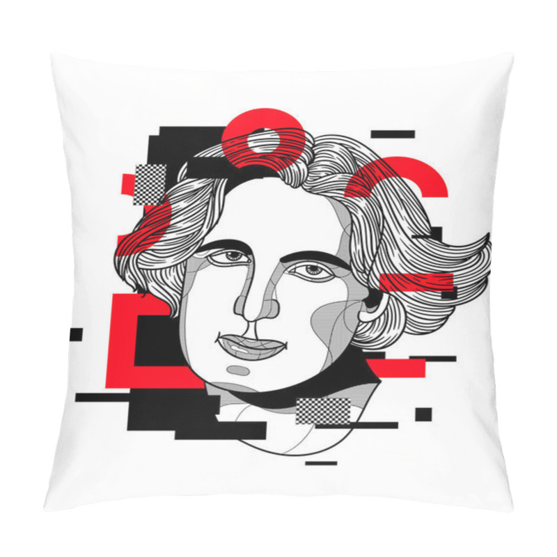 Personality  Vector Lines Classical Hand Drawn Illustration. Oscar Wilde  Pillow Covers