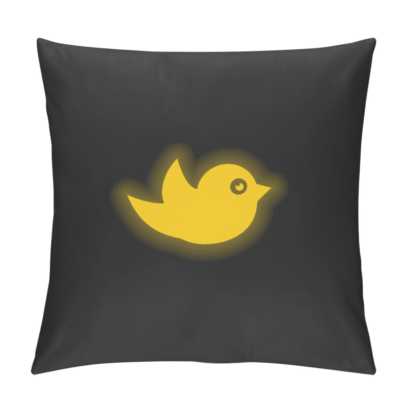 Personality  Black Bird Yellow Glowing Neon Icon Pillow Covers