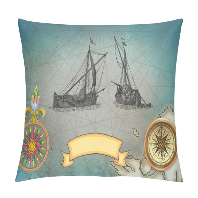 Personality  Pirate Map On Texture Background Pillow Covers