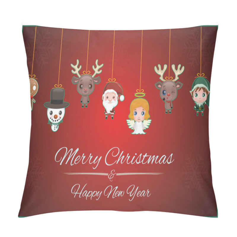 Personality  Christmas Garland With Characters Pillow Covers