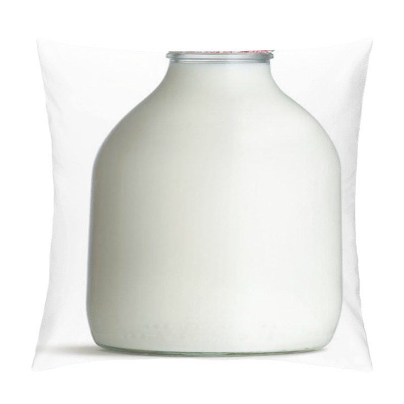 Personality  Traditional Glass Milk Bottle Isolated On A White Bottle Pillow Covers