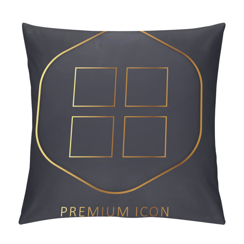 Personality  4 Black Squares Golden Line Premium Logo Or Icon Pillow Covers