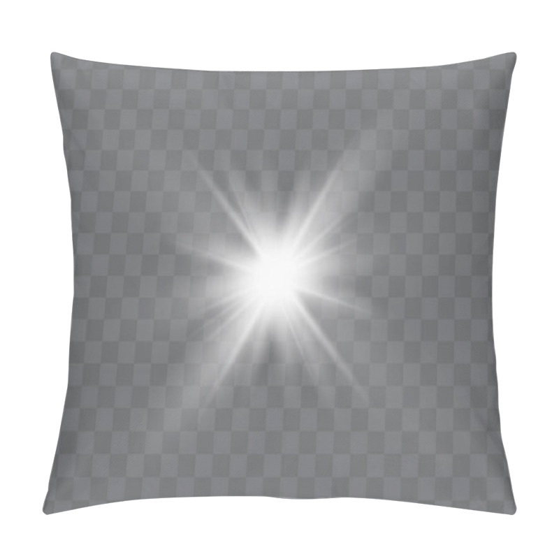 Personality  Glow Light Effect. Star Burst With Sparkles.Sun. Pillow Covers