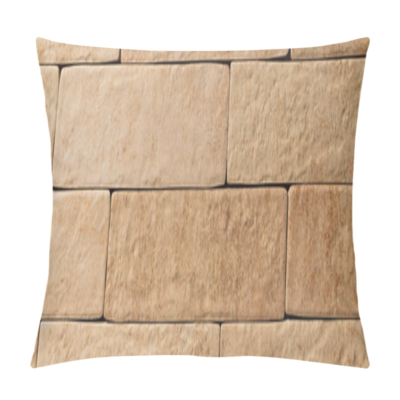 Personality  Light Brown, Brick Wall Background, Top View, Banner Pillow Covers