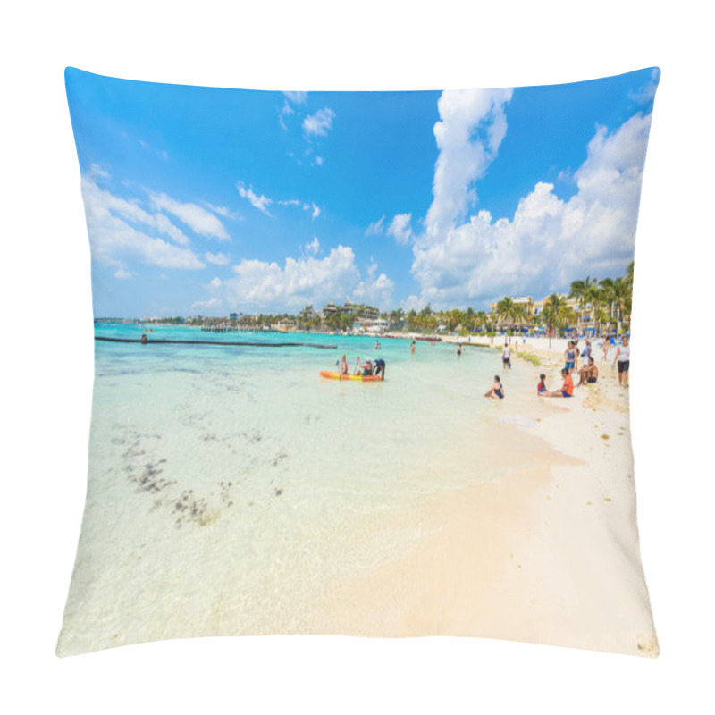 Personality  Playa Del Carmen - Paradise Beach And City At Caribbean Coast Of Quintana Roo, Mexico Pillow Covers