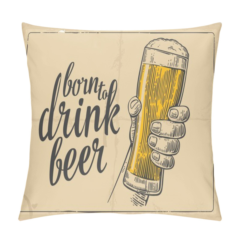 Personality  Male Hand Holding A Beer Glass. Pillow Covers