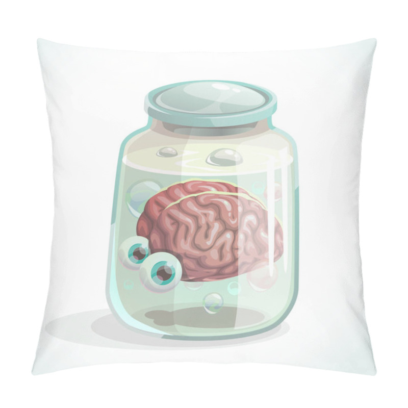 Personality  Human Brain And Eyes In The Jar. Pillow Covers