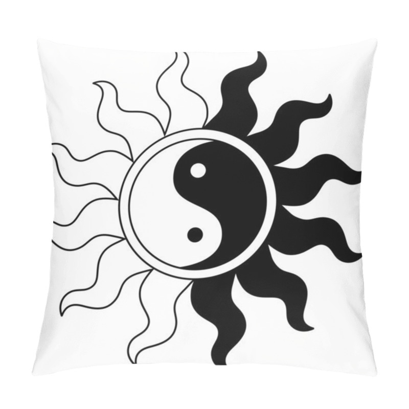 Personality  Ying Yang Symbol In Sun Pillow Covers