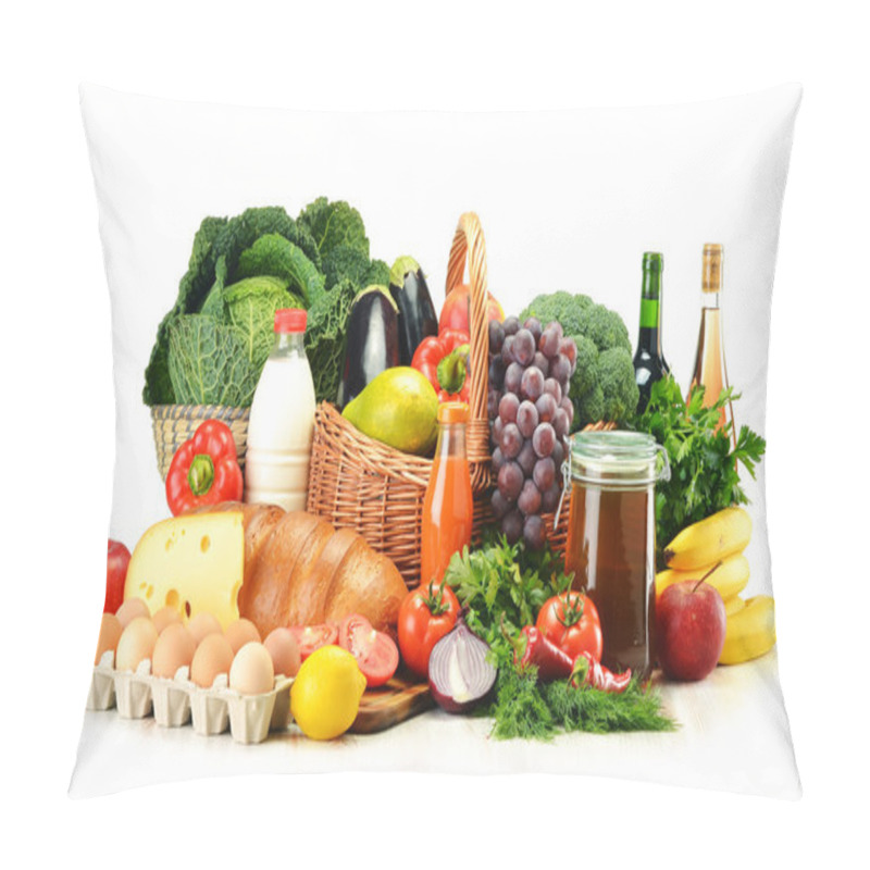 Personality  Grocery Products Including Vegetables, Fruits, Dairy And Drinks Pillow Covers