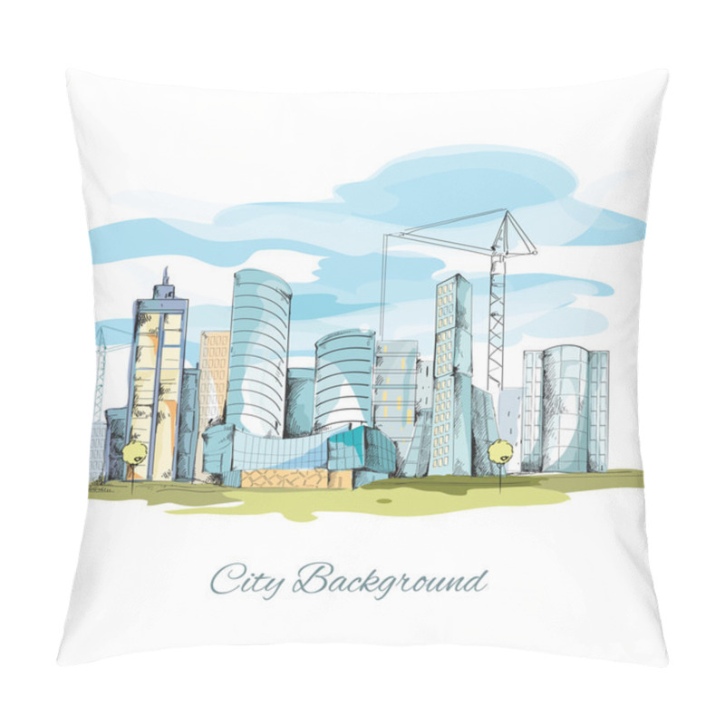 Personality  Sketch City Background Pillow Covers