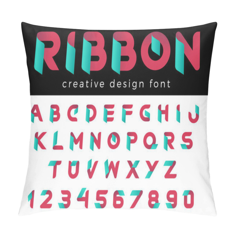 Personality  Creative Design Vector Font Of Ribbon For Title, Header, Lettering, Logo Pillow Covers