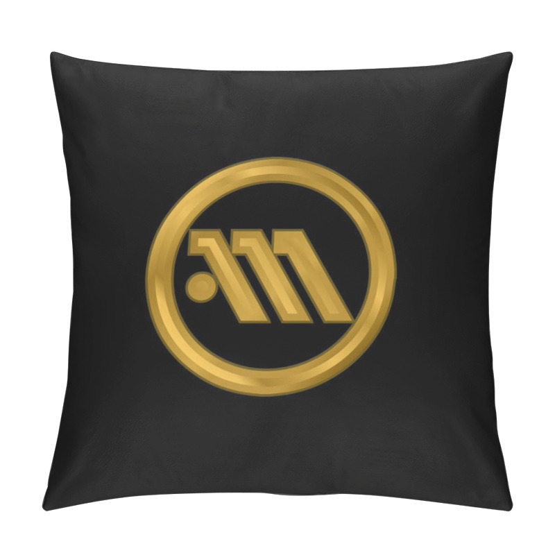 Personality  Athens Metro Logo Symbol Gold Plated Metalic Icon Or Logo Vector Pillow Covers