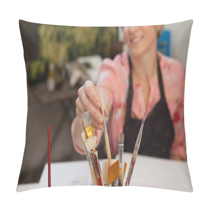 Personality  Woman Painting In Drawing Book Pillow Covers