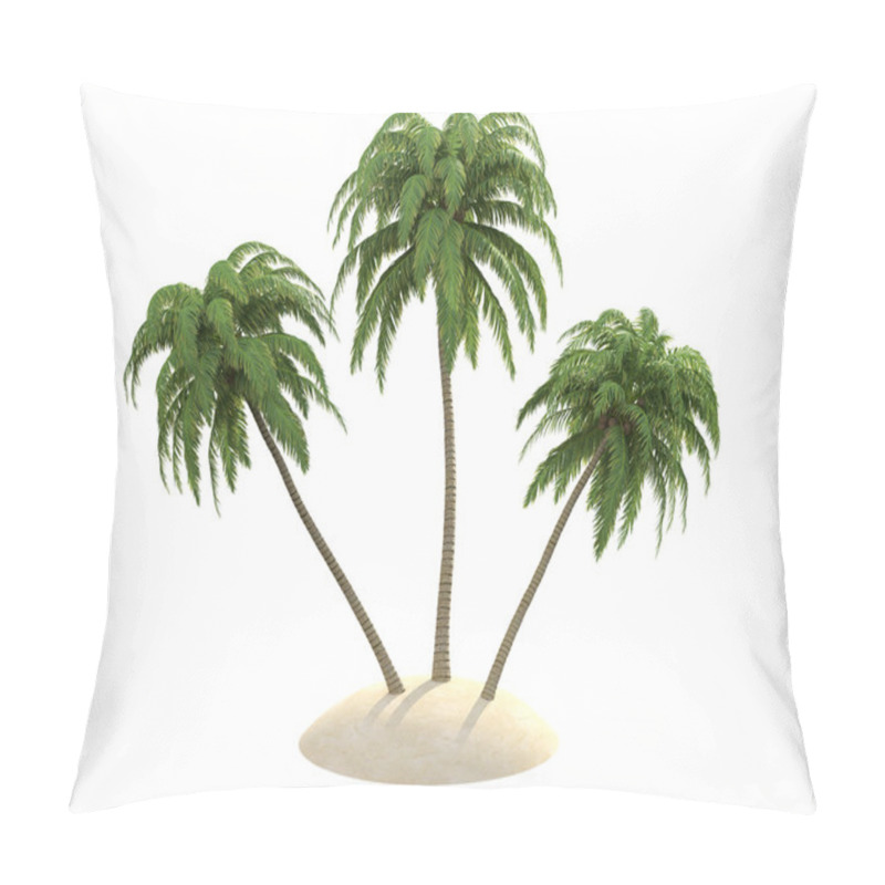 Personality  Island With Palm Trees Pillow Covers