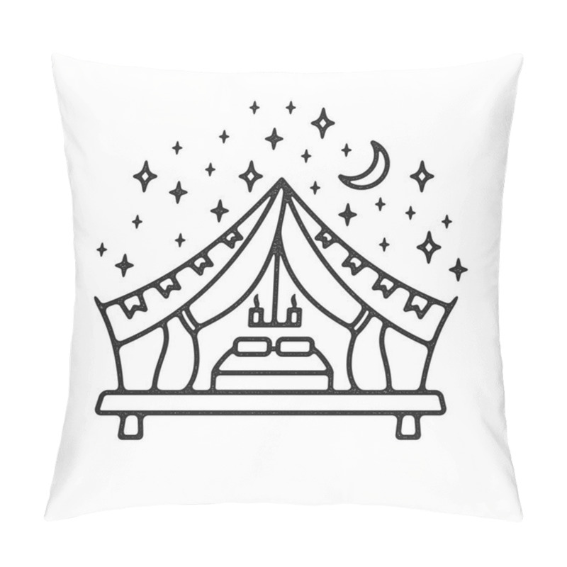 Personality  Glamping Tent Grunge Logo Pillow Covers