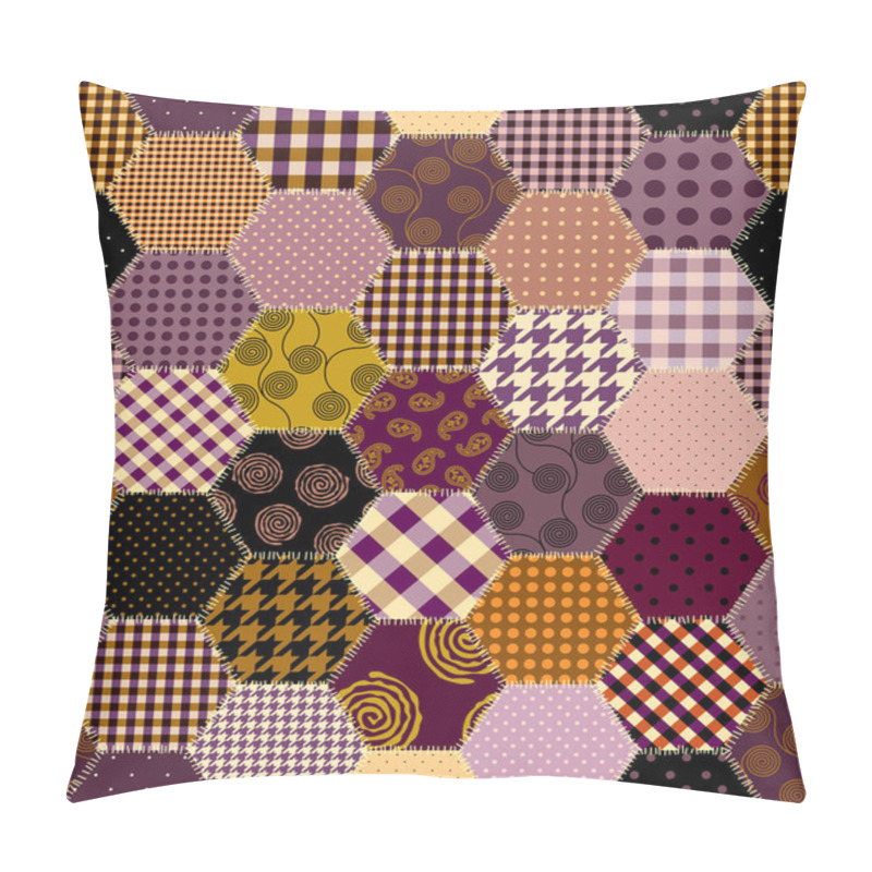 Personality  Patchwork Textile Pattern. Seamless Quilting Design Background. Pillow Covers