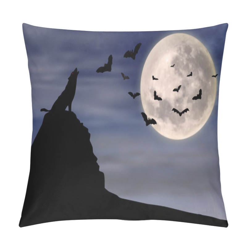 Personality  Wolf And Flying Bats Pillow Covers