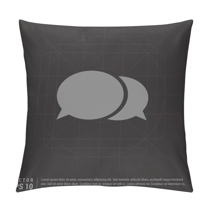 Personality  Speech Bubble Icon. Chat Pictograph Icon Pillow Covers