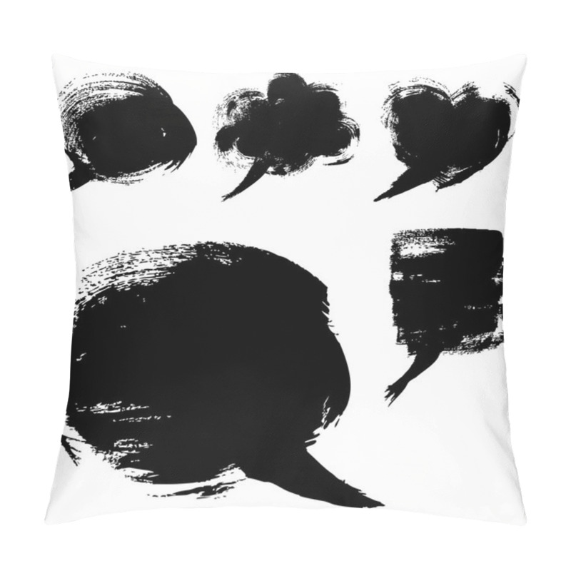 Personality  Speech Bubble Shapes Drawn With A Brush And Paint Pillow Covers