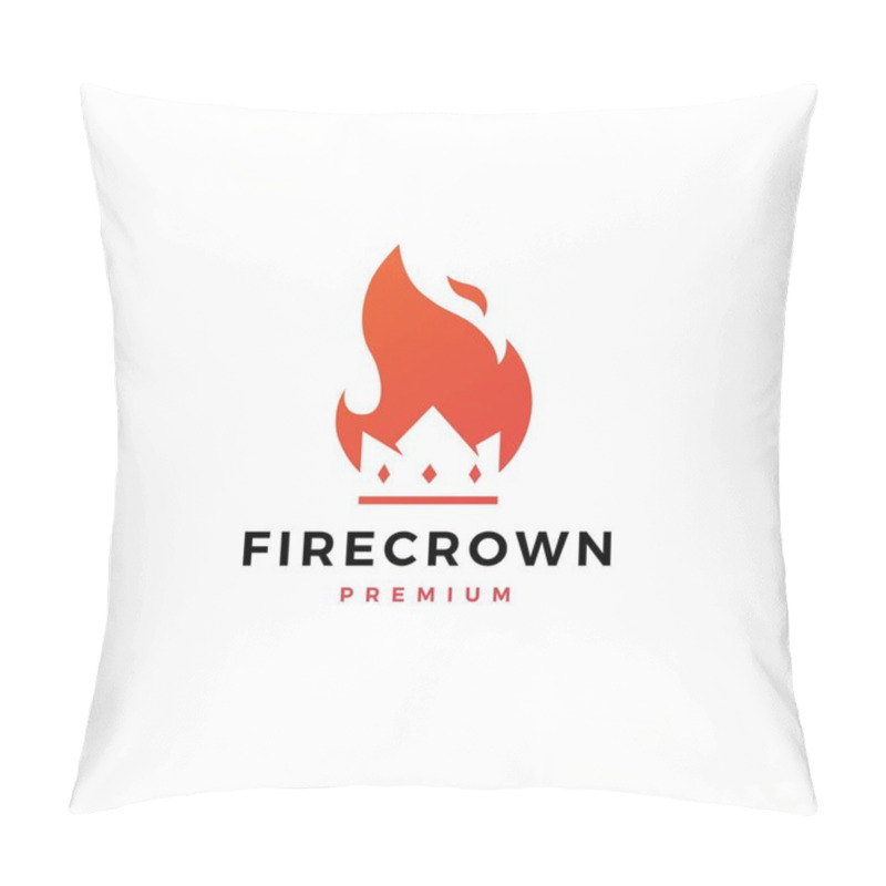 Personality  Fire Crown Logo Flame Vector Icon Design Inspirations Pillow Covers