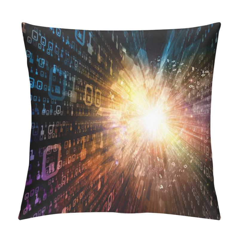 Personality  3D Illustration Of Numbers And Lights In Space On The Subject Of Mathematics, Science And Education Pillow Covers