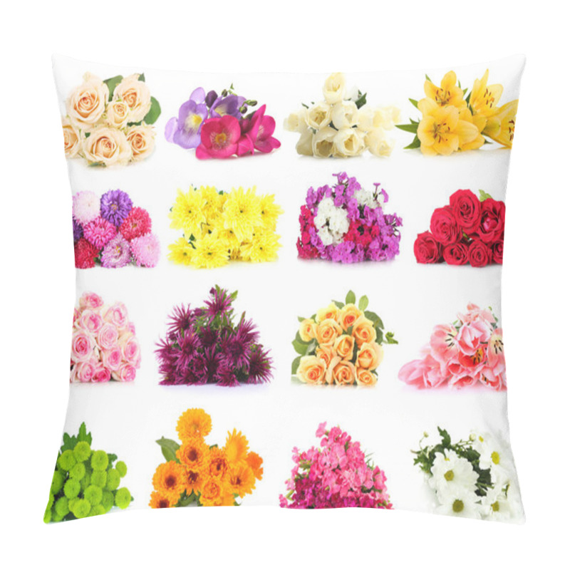 Personality  Flower Bouquets Isolated On White Pillow Covers