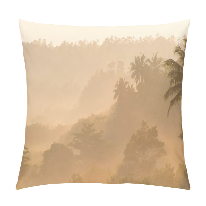 Personality  Sunrise Above Tropical Palm Jungle With Sun Rays Pillow Covers