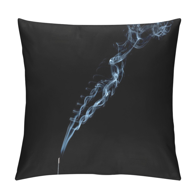 Personality  Incense Stick With Smoke On Black Background Pillow Covers