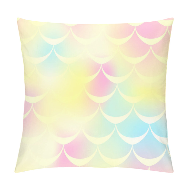 Personality  Yellow Pink Mermaid Skin Vector Background. Warm Gamma Iridescent Background. Fish Scale Pattern. Pillow Covers