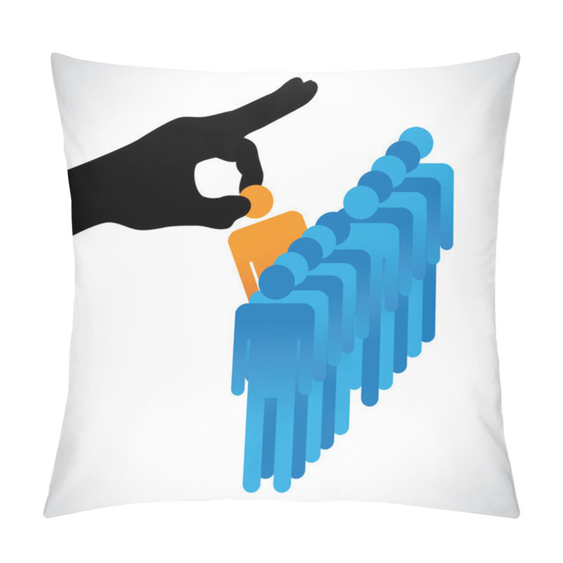 Personality  Concept Illustration Of Choosing The Best Employee. The Graphic Pillow Covers