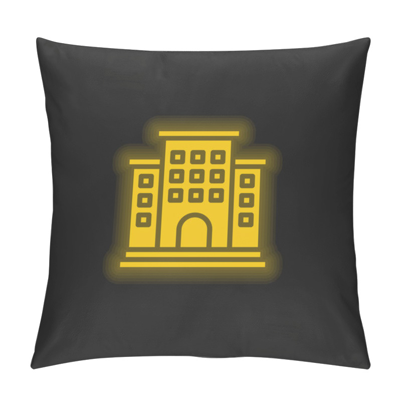 Personality  Apartment Yellow Glowing Neon Icon Pillow Covers