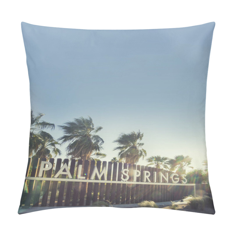 Personality  Palm Springs Sign - Epic Sky And Sun-flare Copy Space Area Pillow Covers