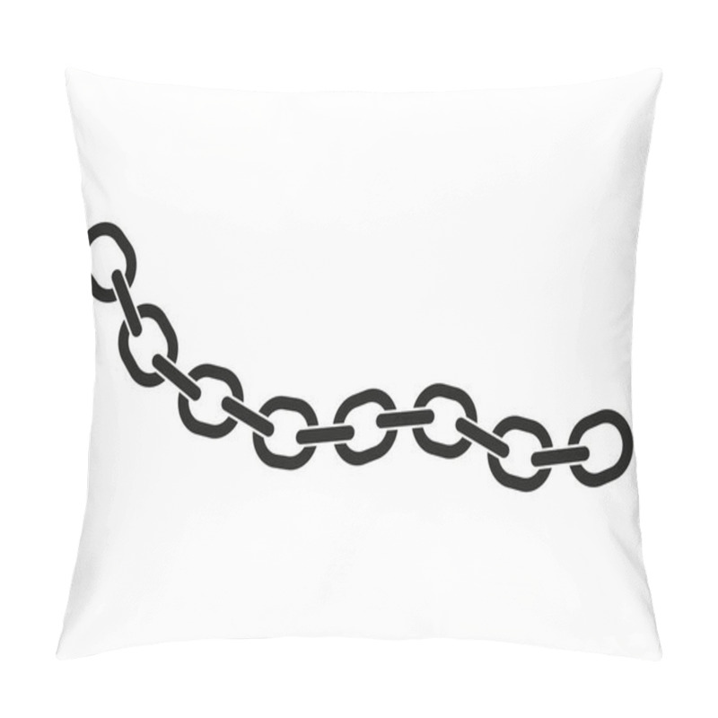 Personality  Black Metal Chain On White Background Pillow Covers