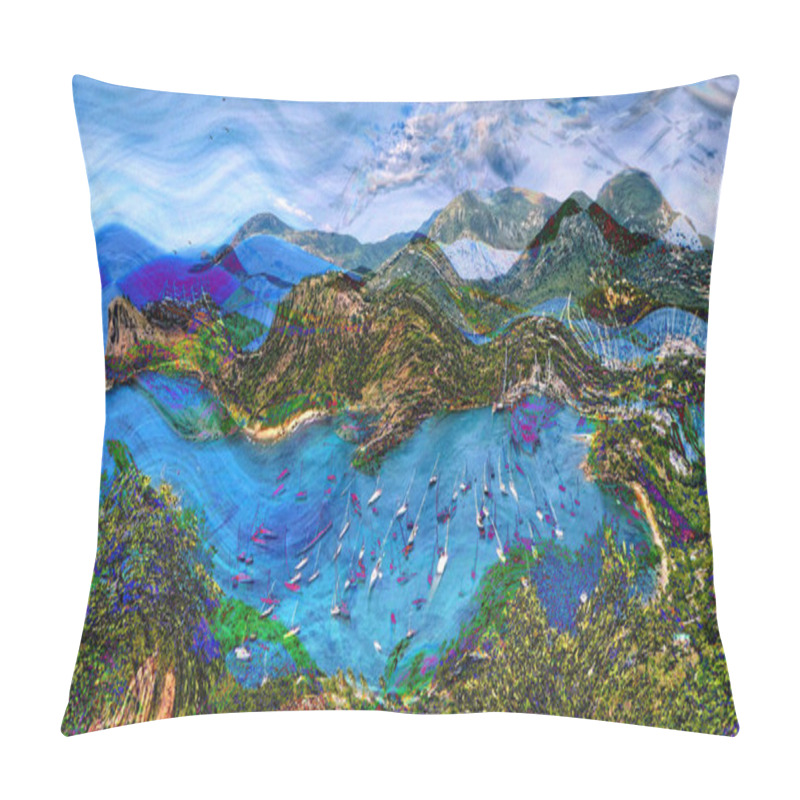 Personality  Caribbean Landscape Abstract Painting Digital Artwork Pillow Covers