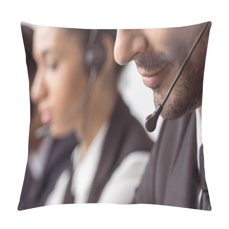 Personality  Call Center Operators In Headsets  Pillow Covers