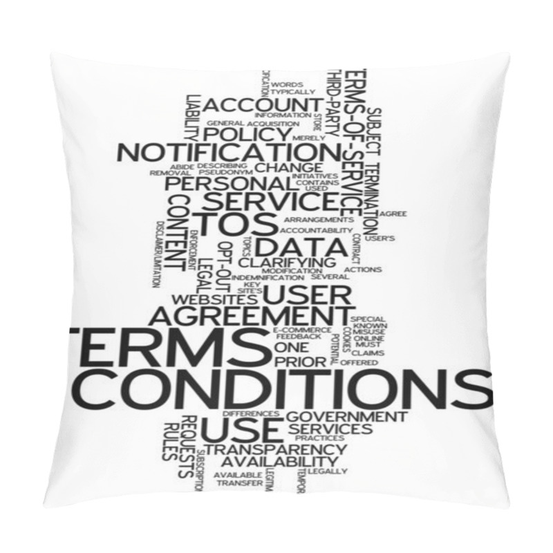 Personality  Word Cloud Terms And Conditions Pillow Covers