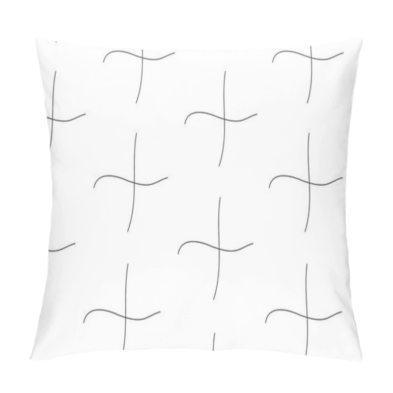 Personality  Curvy Plus Signs On White Background Geometric Design Seamless Vector Graphic Pattern Pillow Covers