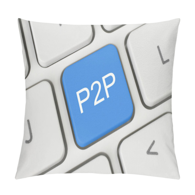 Personality  Blue P2P (Peer To Peer) Button Pillow Covers