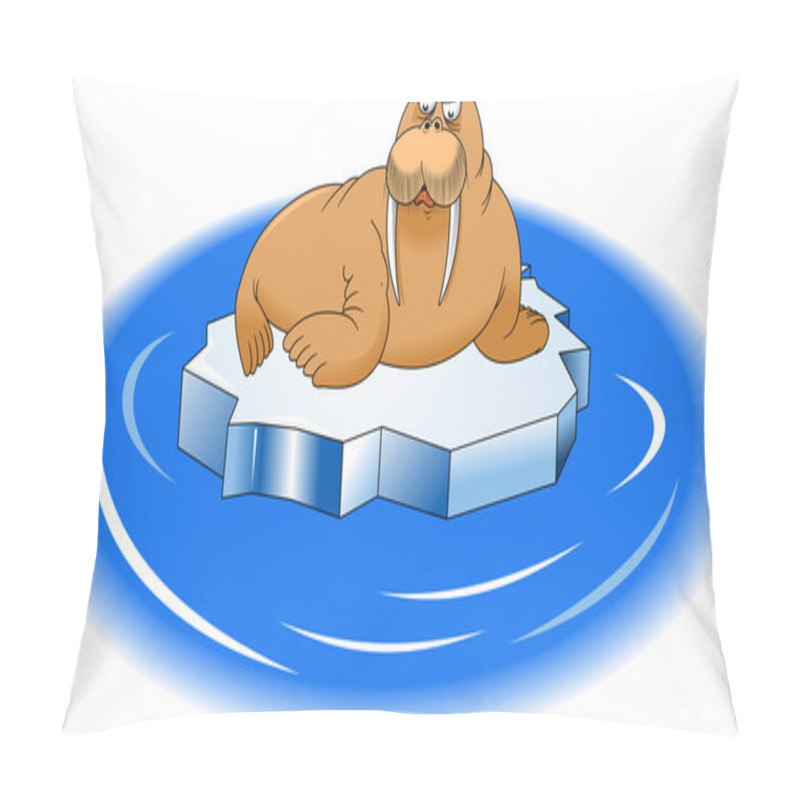 Personality  Big Walrus  Lying On Ice Floe Pillow Covers