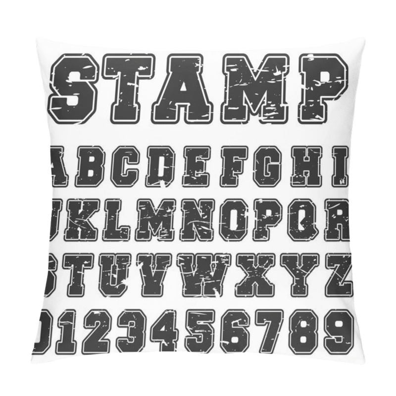 Personality  Alphabet Font Black Stamp Design Pillow Covers