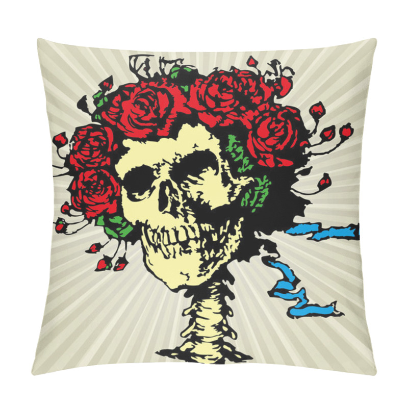 Personality  Skull And Roses Pillow Covers