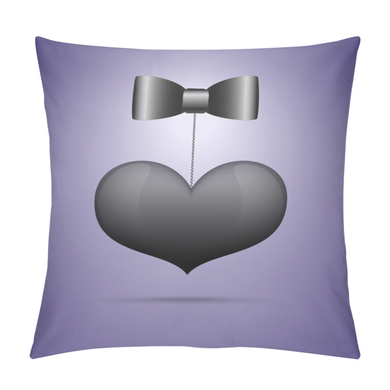 Personality  Vector Illustrtion Of Black Bow Tie And Heart. Pillow Covers