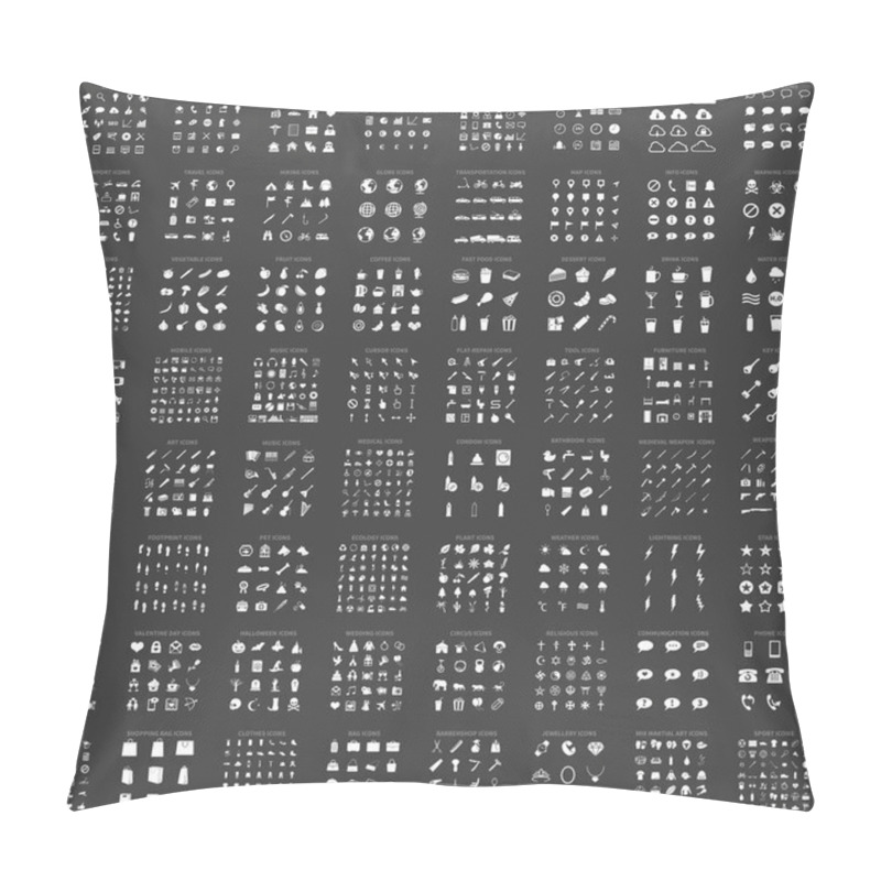 Personality  Big Collection Of Basic Icons Pillow Covers