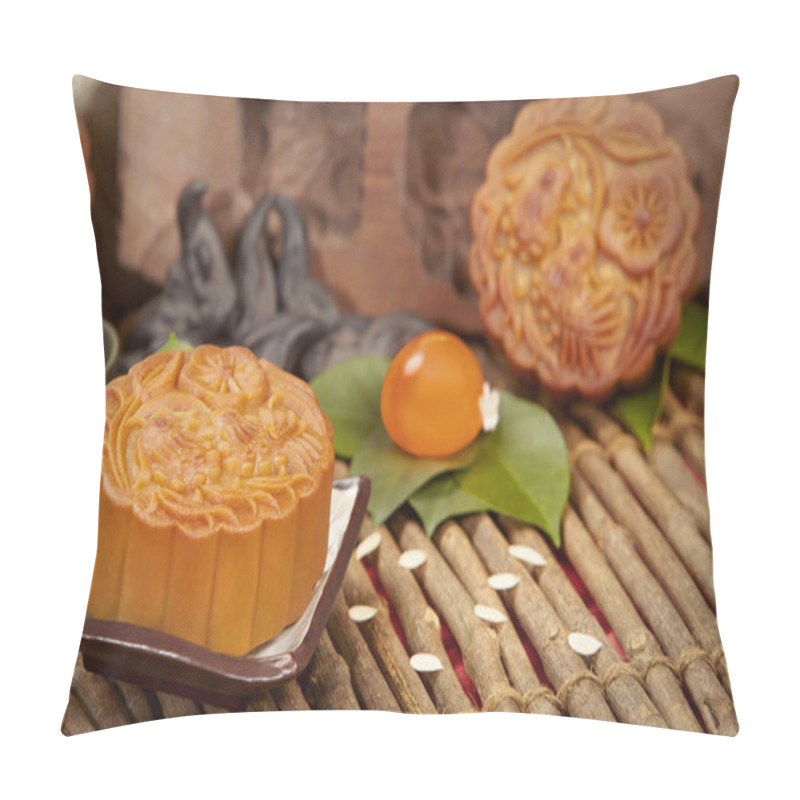 Personality  Close Up Image Of Mooncake Pillow Covers