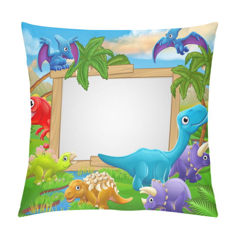 Personality  Cartoon Dinosaurs Sign Pillow Covers