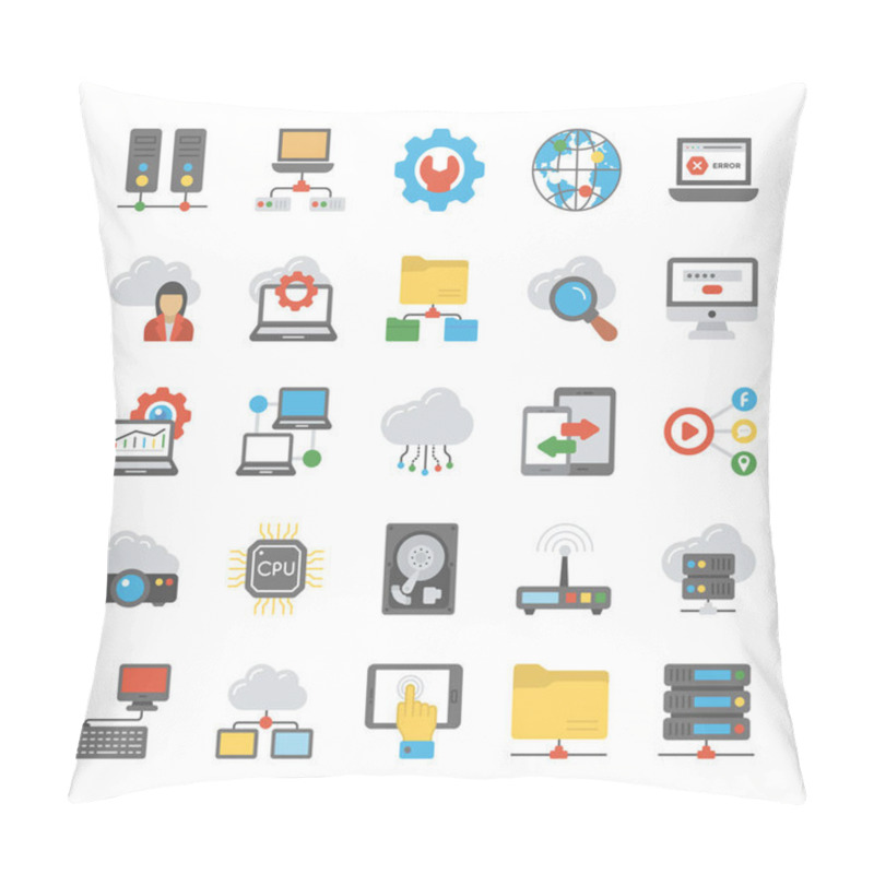 Personality  Network And Cloud Computing Flat Icon  Pillow Covers